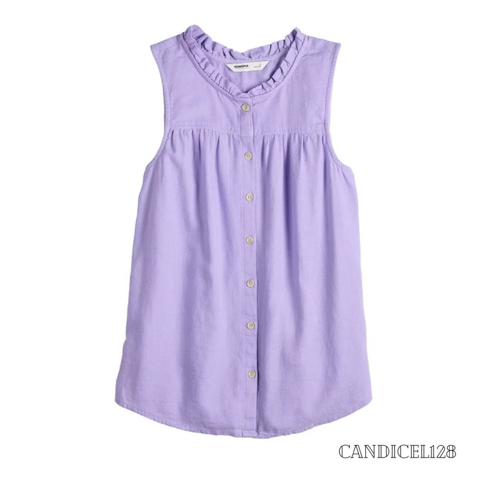Sonoma Goods For Life Leland Purple Ruffle Tank Top